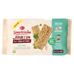 DORIA CRACKERS CON SPINACI E SEMI TOSTATI DI TEFF 280 GR