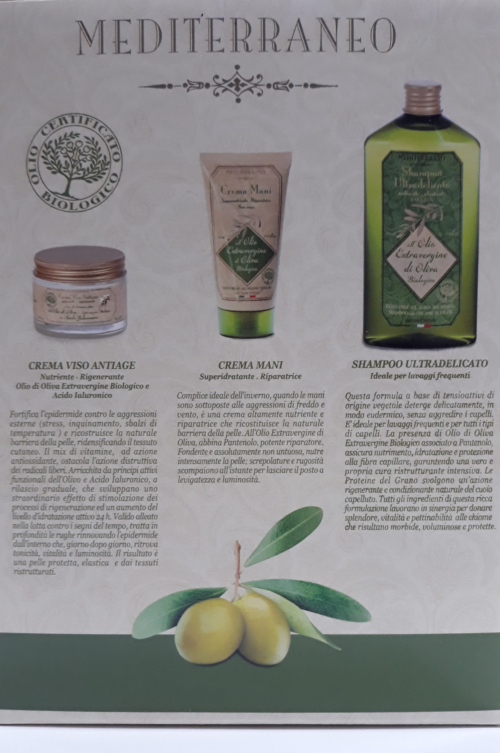 ATHENA’S MEDITERRANEO ALL’OLIO EXTRAVERGINE DI OLIVA BIOLOGICO CONFEZIONE CREMA VISO ANTIAGE+CREMA MANI+SHAMPOO ULTRADELICATO - immagine 3