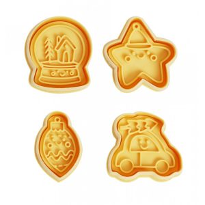 Set 4 Stampini ad Espulsione per Biscotti di Natale (art 6)