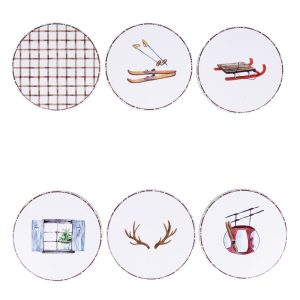 Villa D’Este Home Tivoli Set 6 Mattonelle Decorative / Sottobicchieri Chalet