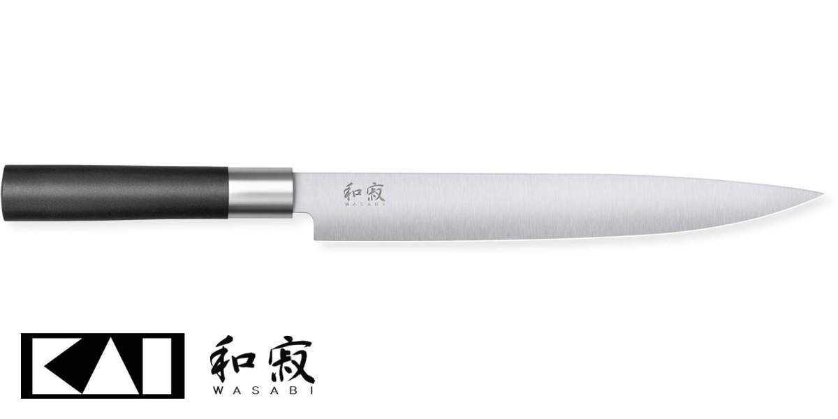 Coltello trinciante stretto Kai 23 cm 6723L Wasabi Black - immagine 3