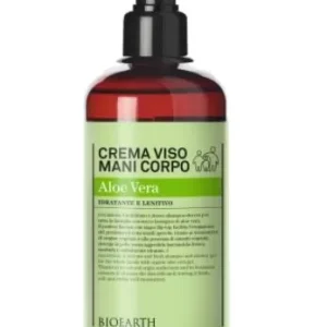 Crema Viso Mani e Corpo Aloe Vera Idratante Lenitivo  Bioearth