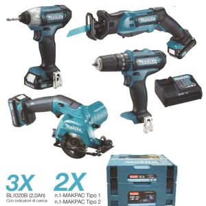 MAKITA KIT 4 UTENSILI 10,8V CXT mod. CLX401SAJ1
