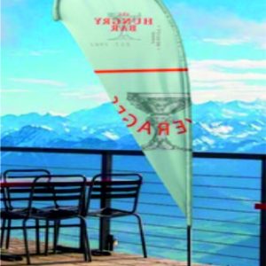 Espositore Bandiera Goccia Large Dimensioni 121,5×306,5 cm Inclusa stampa