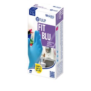 GUANTI MONOUSO IN NITRILE BLU SENZA POLVERE MISURA M CONFEZIONE 100 PEZZI