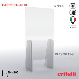 Barriera plexiglass e policarbonato parafiato trasparente 50X100 cm