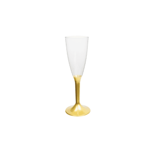 Calice Flute Trasparenti Base Oro Champagne Prosecco