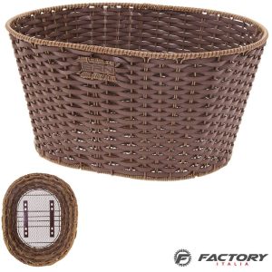 Cesto bici vintage anteriore in eco-pelle marrone