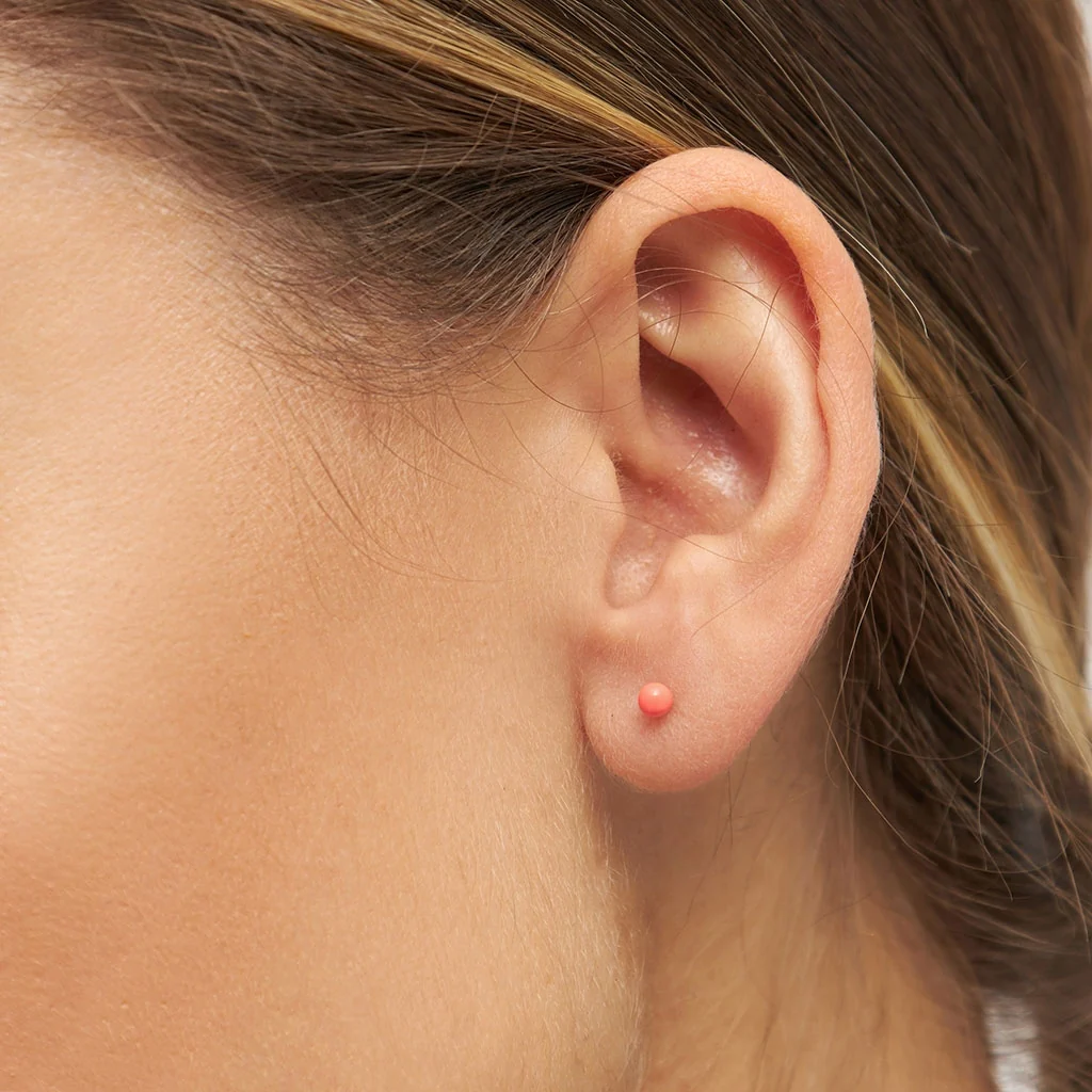 Lulu Copenhagen Orecchino Color Ball Arancione Placcato Oro - immagine 3