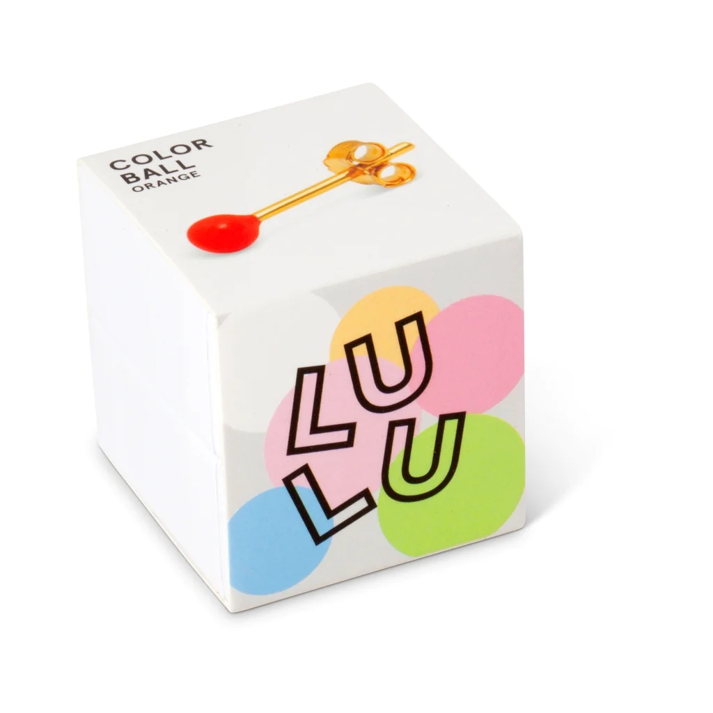 Lulu Copenhagen Orecchino Color Ball Arancione Placcato Oro - immagine 7