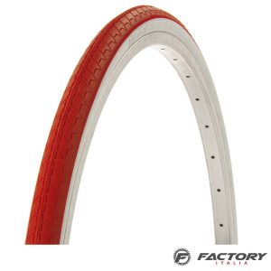 Copertone bici colorato bianco-rosso misura 700×28 BRN