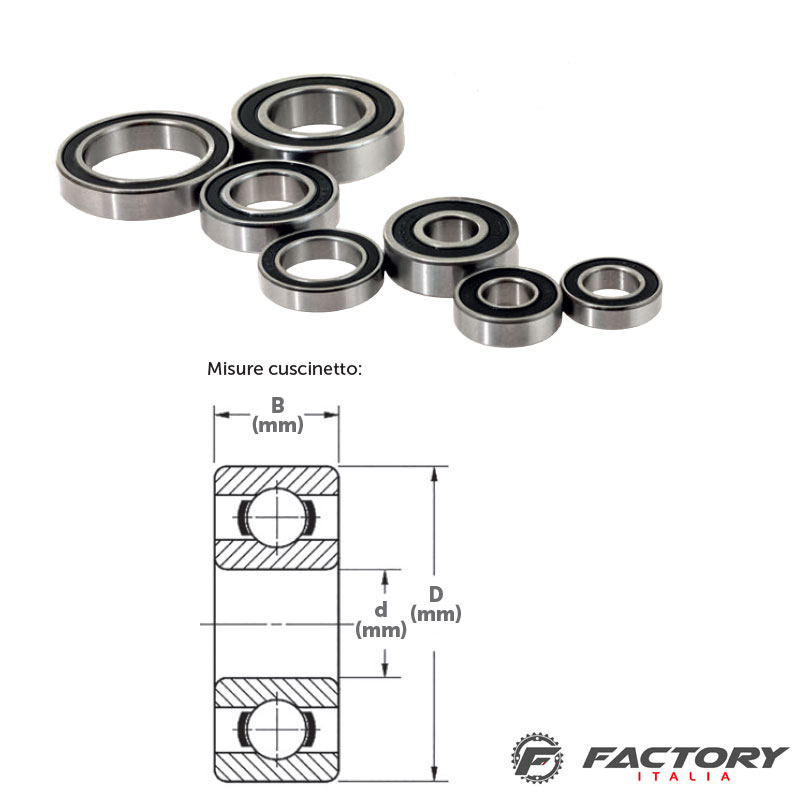 Cuscinetto a sfera al mozzo in acciaio 20x37x9