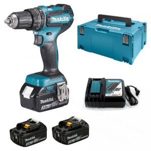Makita DHP485RF3J KIT TRAPANO AVVITATORE PERCUSSIONE 18V 3BATT. CARICATORE VALIGIA