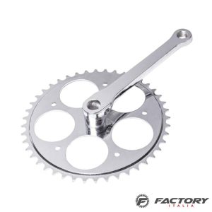 Guarnitura bici vintage acciaio a chiavella cromata 42 denti