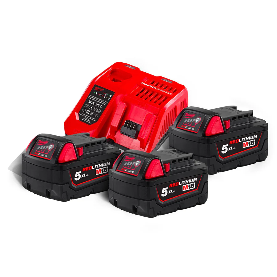 Milwaukee M18NRG-503 KIT 3 BATTERIE 18V 5.0AH + CARICATORE RAPIDO - immagine 3