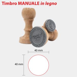 Timbro manuale in legno TONDO 40×40