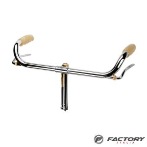 Manubrio bici vintage in acciaio R finiture dorate