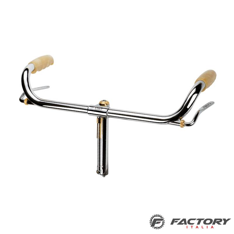 Manubrio bici vintage in acciaio R finiture dorate - immagine 2