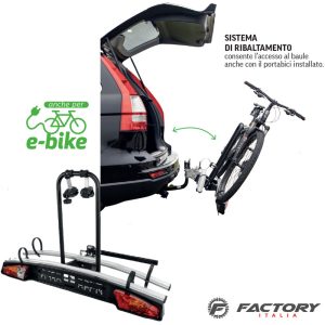 Portabici gancio traino auto per 2 biciclette