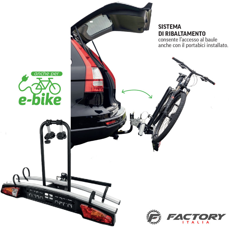 Portabici gancio traino auto per 2 biciclette - immagine 2