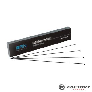 Raggi ruota bicicletta neri in acciaio misura 268 x 2 mm con nipples