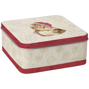 Scatola in Latta Porta Biscotti “Gattino Jill” cm 15x15x6,5