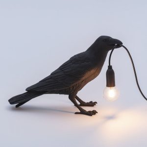 Seletti Bird Lamp Waiting Nero