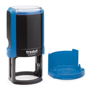 TRODAT PRINTY 4642 Timbro Autoinchiostrante Rotondo Blu Cielo Diametro Ø 42  mm Testo a 10 righe con Cartuccia Nera