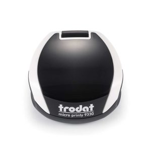 TRODAT PRINTY 9330 Timbro Autoinchiostrante Rotondo Bianco Artico diametro Ø 30 mm Testo a 4 righe con Cartuccia Nera