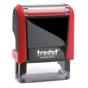 TRODAT PRINTY 4911 Timbro Autoinchiostrante Rettangolare Rosso Fuoco 38×14 mm Testo a 3-4 righe Cartuccia Blu