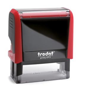 TRODAT PRINTY 4913 Timbro Autoinchiostrante Rettangolare Rosso Fuoco 58×22 mm Testo a 5-6 righe con Cartuccia Blu