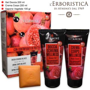 ATHENA’S VITAMINE MELAGRANA E RIBES NERO CONFEZIONE DOCCIA SCHIUMA 200ML+CREMA CORPO 200ML+SAPONE VEGETALE 100g