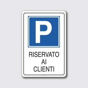Cartello Parcheggio Riservato a Norma Personalizzabile in Alluminio Rifrangente 25 x 45 cm