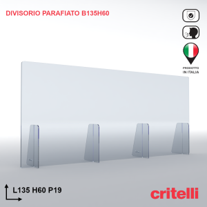 Divisorio parafiato di protezione 135X60 cm antiurto trasparente