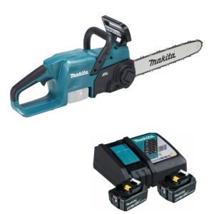 Makita ELETTROSEGA DUC357Z + 2 BATTERIE 18V 5.0AH + CARICABATTERIE