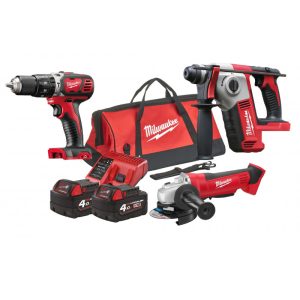 Milwaukee M12FPP3H-402B KIT COMBO TRAPANO AVVITATORE TASSELLATORE 12V 4AH
