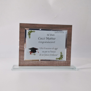 Targa in Vetro/Cristallo legno Finto