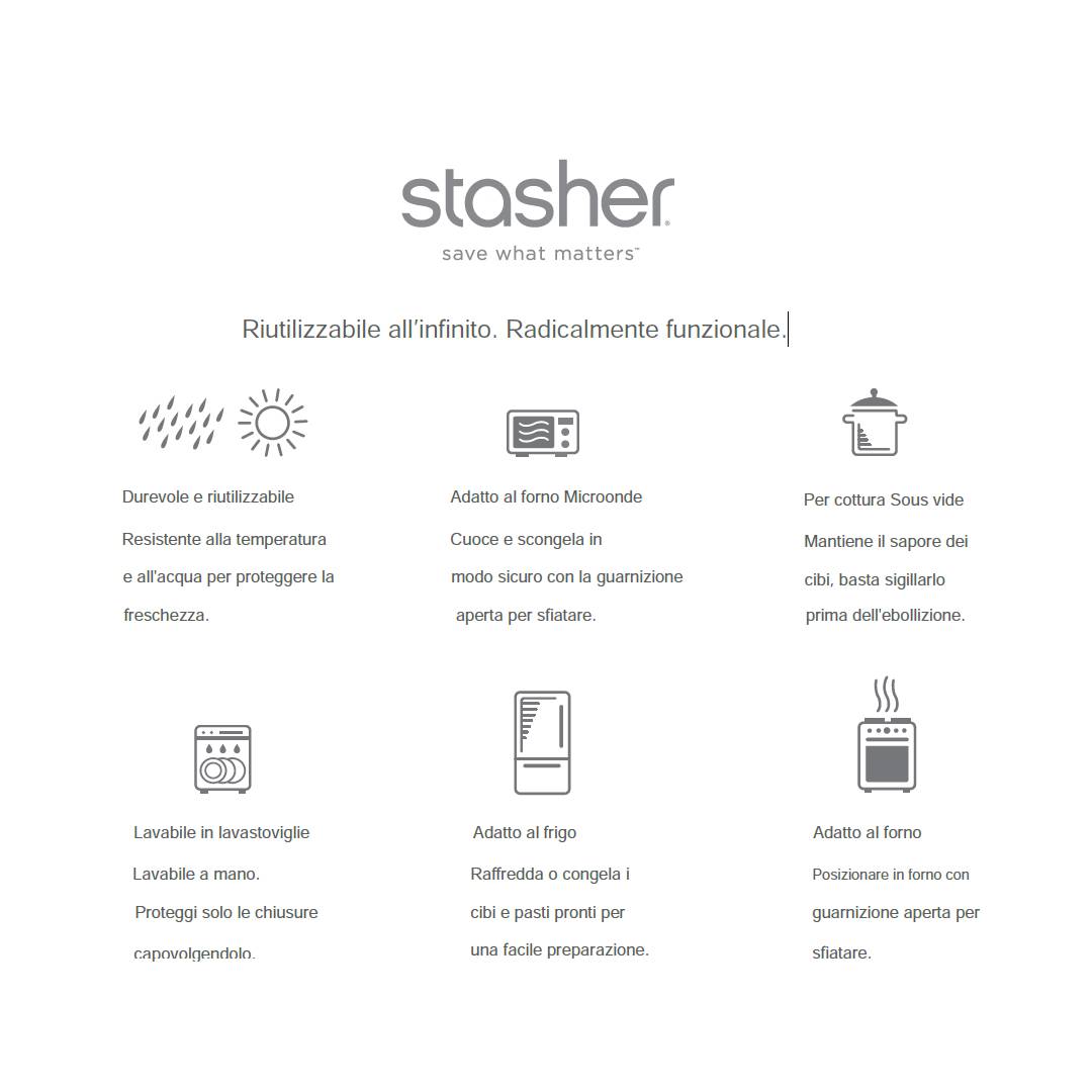 Stasher SANDWICH Trasparente – Contenitore Alimenti & altro 450ml - immagine 5