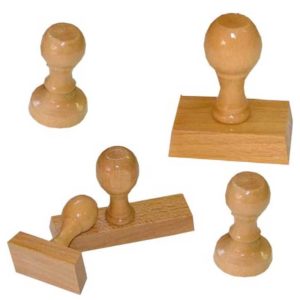 Timbro di testo Manuale in Legno/Ottone conf 5 pz  25×50